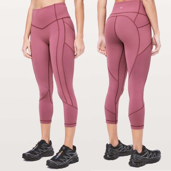 lululemon athletica Pants - Lululemon Running Leggings Reflective All The Right Places Merlot Womens Size 10